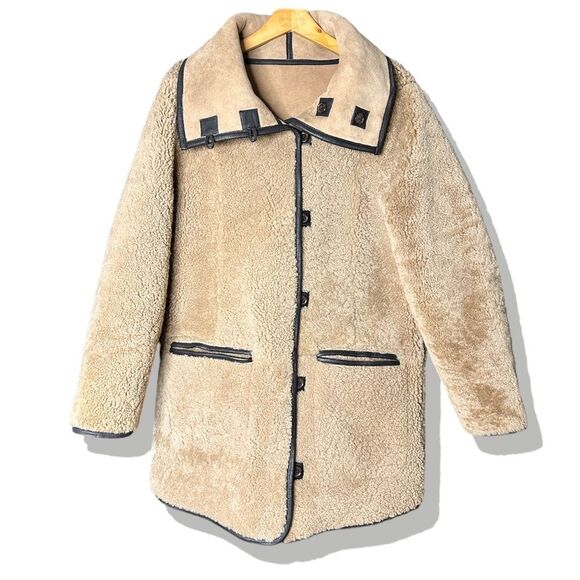 Free People x Nicholas K Alpine Reversible Sheepskin Shearling Leather Fur Coat - Picture 6 of 16